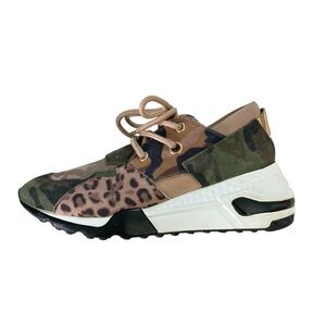 Steve‎ Madden Cliff Sneakers Camo Camouflage Animal Leopard Mixed Print (Size 8)